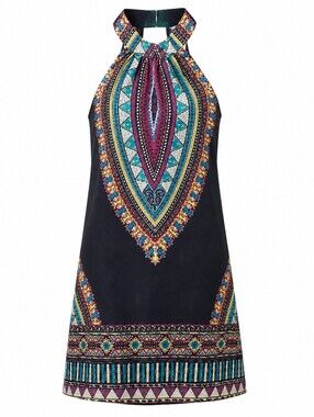 band of gypsies black dress | Dresses | Band Of Gypsies Floral Halter Boho Mini Lace Trim Size Xs Color:Night Blue edgy fashion White House Black Market